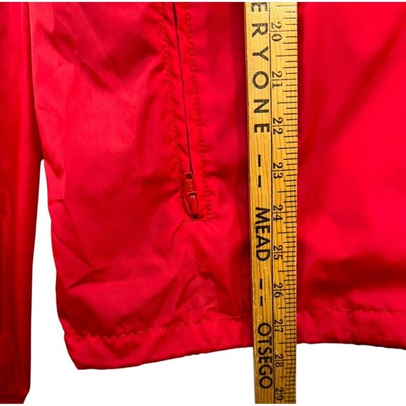 Vintage Eddie Bauer Mens Nylon Windbreaker Jacket Medium Red Hooded - Picture 3 of 9